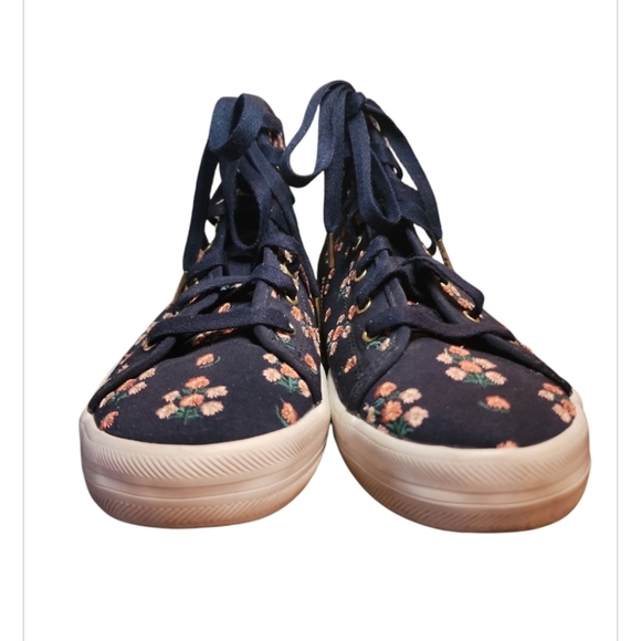 Keds X Paper Rifle Co Posy Embroidered Kickstart High Top Sneakers Size 6.5 Navy - Picture 6 of 14